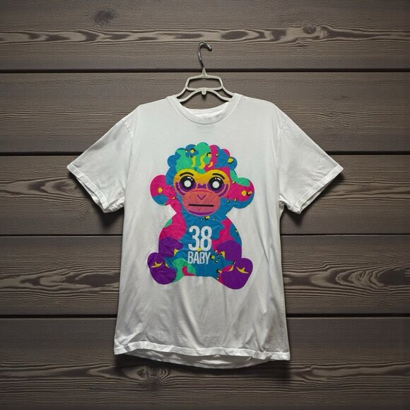 Never Broke Again Men’s T-Shirt 38 Baby Monkey Graphic Tee White Colorful Sz XL - Picture 8 of 8
